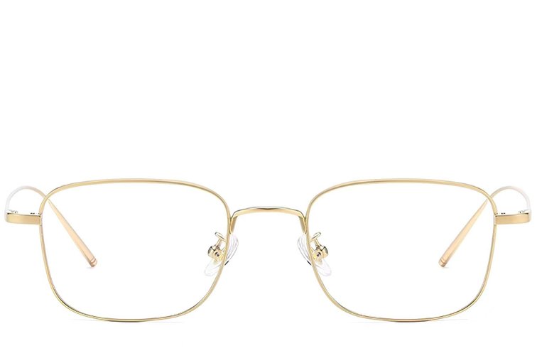 Gafas rectangulares de titanio dorado #BS1913-0072