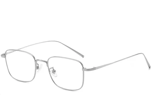 Lunettes rectangulaires en titane argenté #BS1913-0073