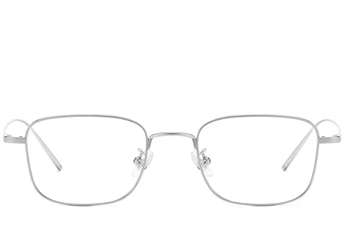 Lunettes rectangulaires en titane argenté #BS1913-0073