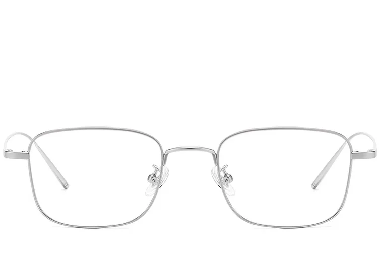 Gafas rectangulares de titanio plateado #BS1913-0073