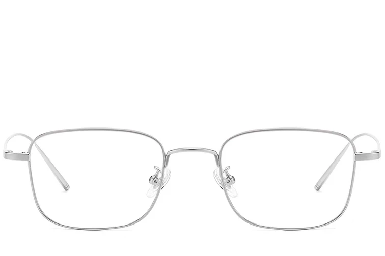 Lunettes rectangulaires en titane argenté #BS1913-0073