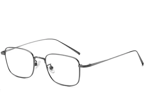 Lunettes rectangulaires en titane gris #BS1913-0074