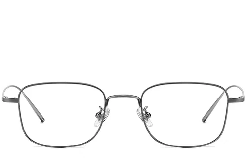 Rectangular Grey Titanium Glasses #BS1913-0074