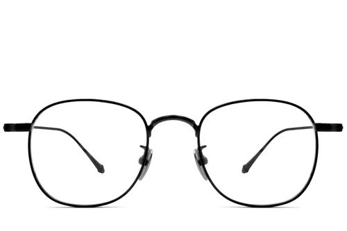 Lunettes ovales en titane noir #BS1913-0076