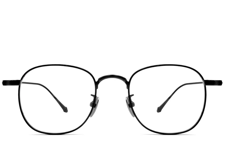 Ovale schwarze Titanbrille #BS1913-0076