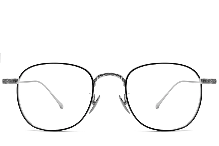 Oval Black Titanium Glasses #BS1913-0078