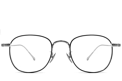 Lunettes ovales en titane noir #BS1913-0078