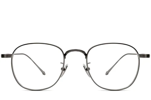 Lunettes ovales en titane gris #BS1913-0079