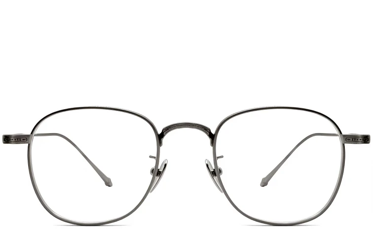 Lunettes ovales en titane gris #BS1913-0079