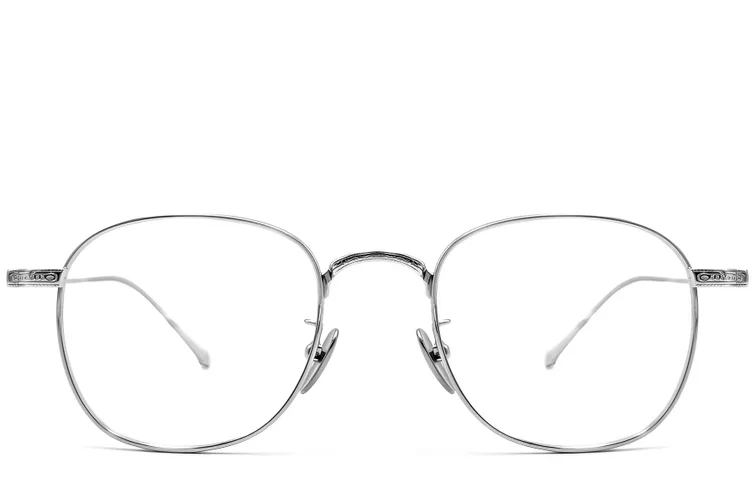 Gafas ovaladas de titanio plateado #BS1913-0080