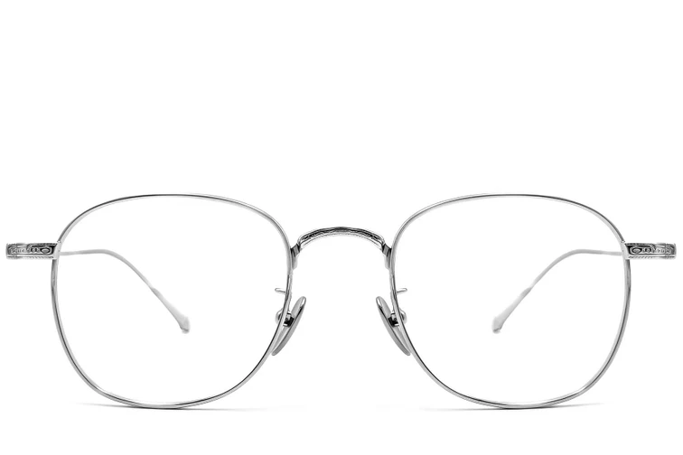 Oval Silver Titanium Glasses #BS1913-0080