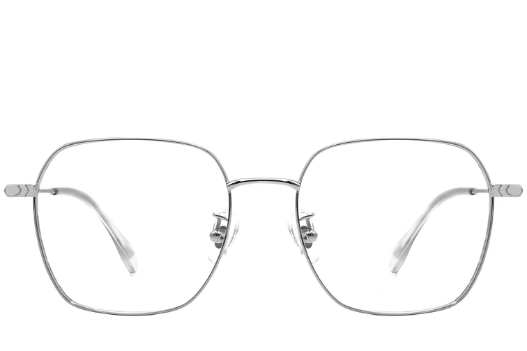 Geometric Silver Titanium Glasses #BS1913-0081