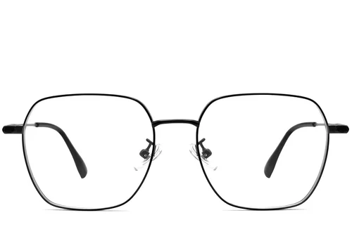 Lunettes géométriques noires en titane #BS1913-0082