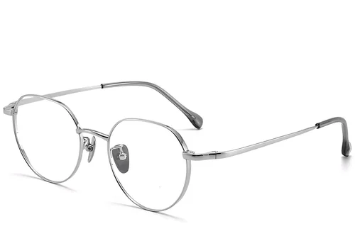Lunettes géométriques en titane argenté #BS1913-0086