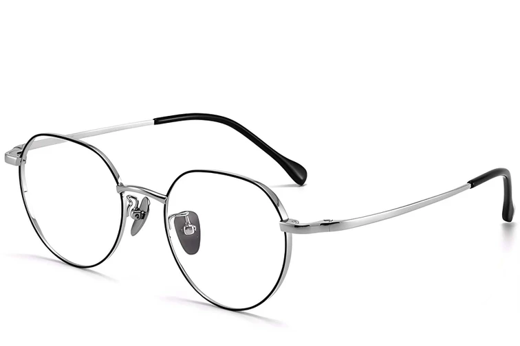 Geometric Black Titanium Glasses #BS1913-0087