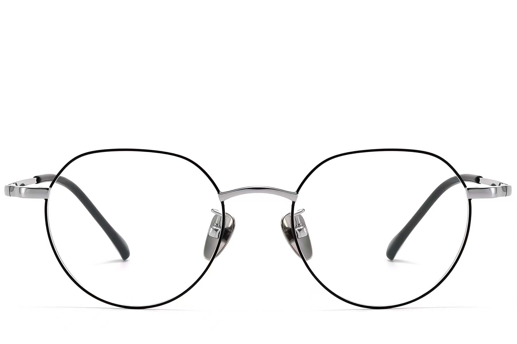 Geometric Black Titanium Glasses #BS1913-0087