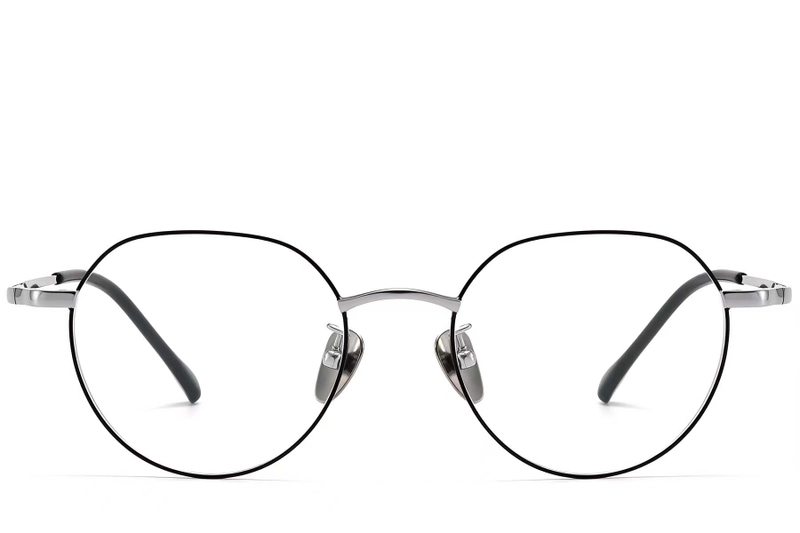 Geometric Black Titanium Glasses #BS1913-0087