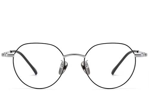 Lunettes géométriques noires en titane #BS1913-0087