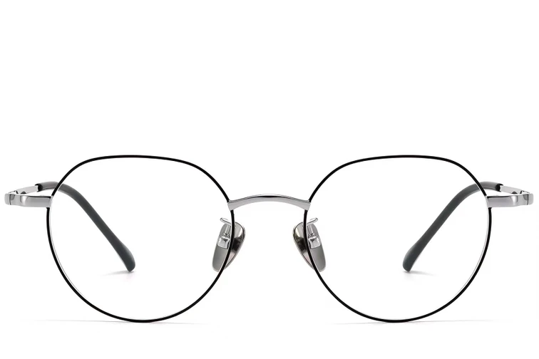 Geometric Black Titanium Glasses #BS1913-0087