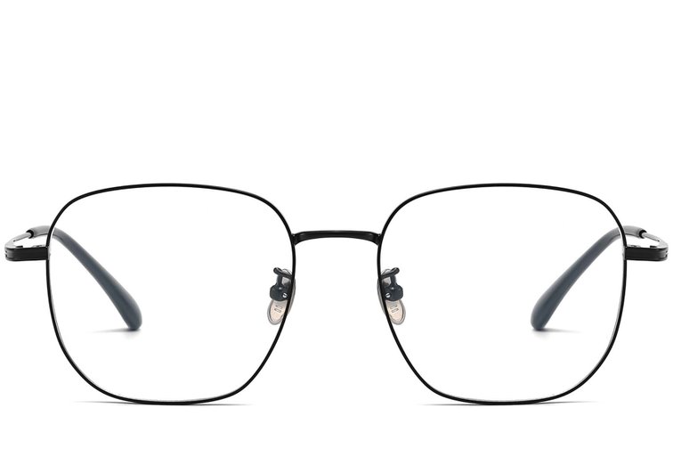 Geometrische schwarze Titanbrille #BS1913-0089