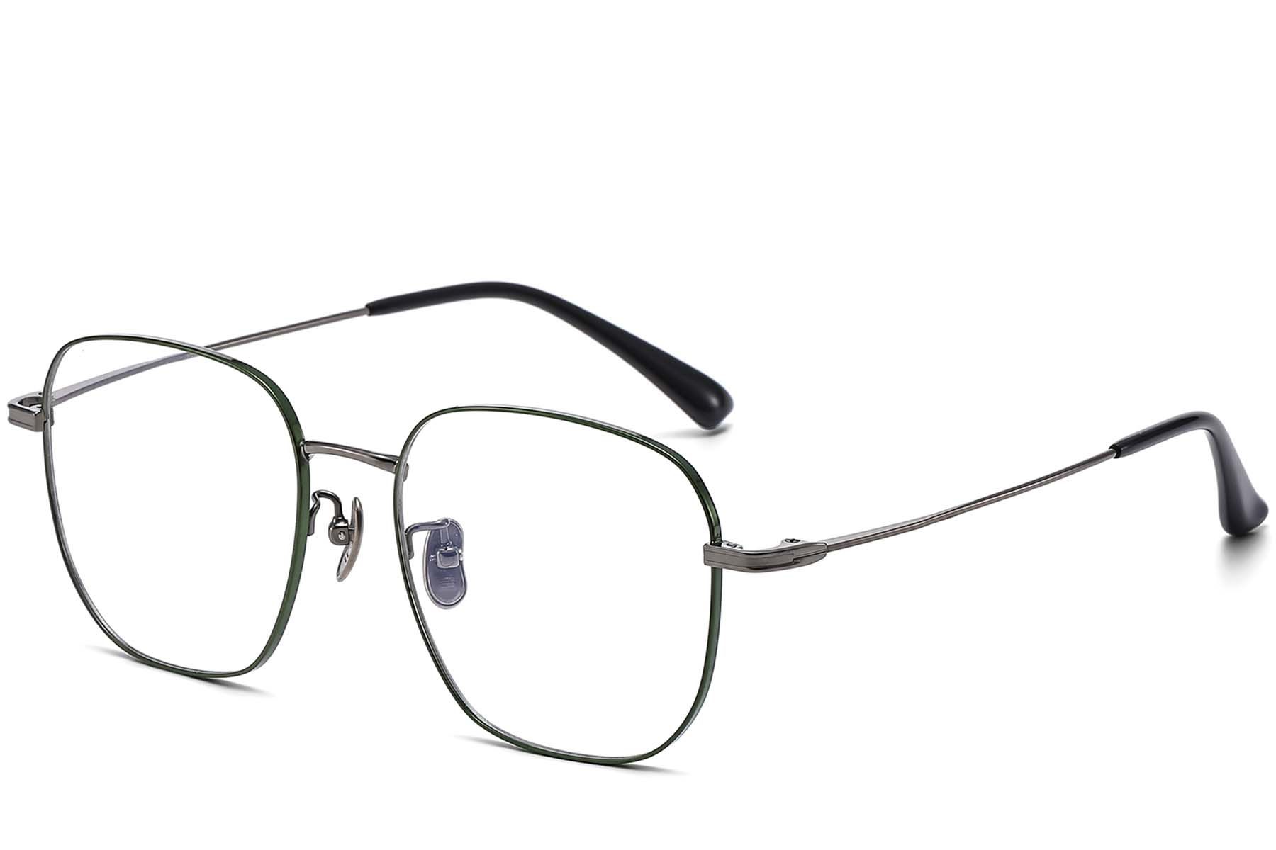 Geometric Green Titanium Glasses #BS1913-0091