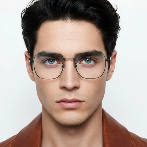 Geometric Green Titanium Glasses #BS1913-0091