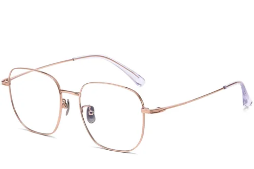 Lunettes géométriques roses en titane #BS1913-0092
