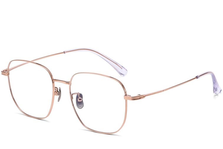 Gafas geométricas de titanio rosa #BS1913-0092