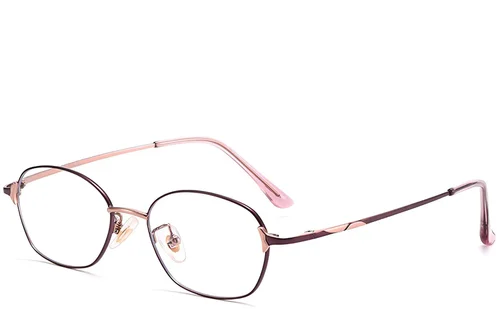 Lunettes ovales violettes en titane #BS1913-0093