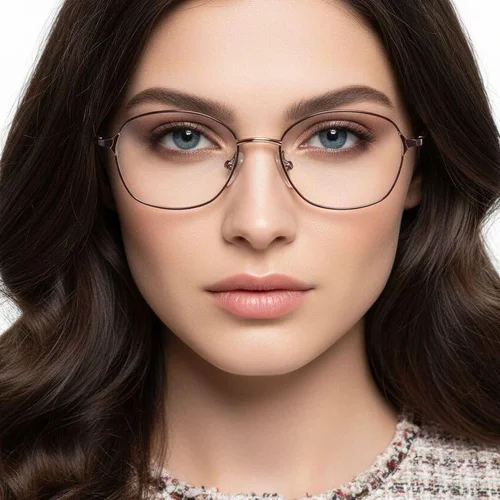 Lunettes ovales violettes en titane #BS1913-0093