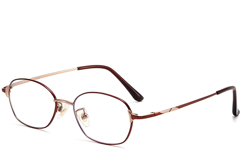 Oval Red Titanium Glasses #BS1913-0094