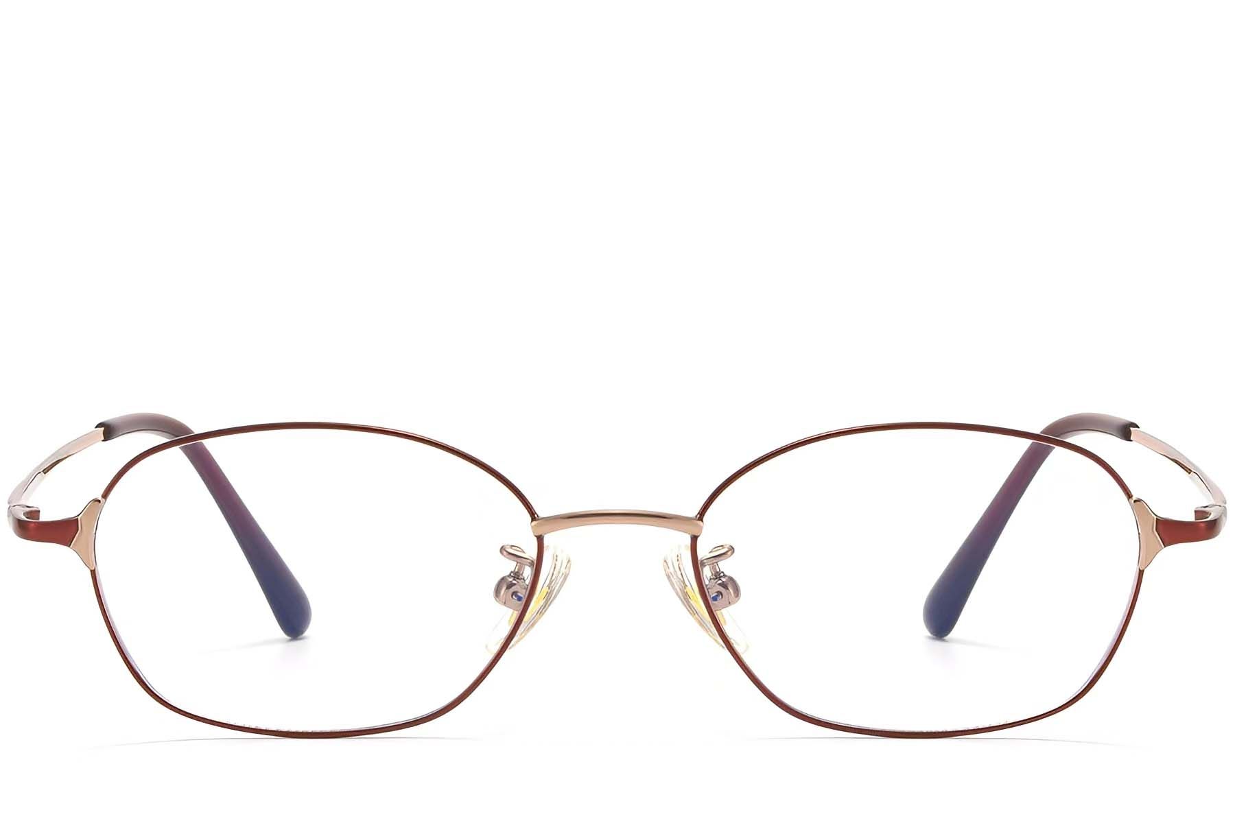 Oval Red Titanium Glasses #BS1913-0094