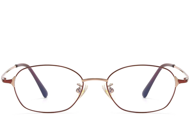 Oval Red Titanium Glasses #BS1913-0094