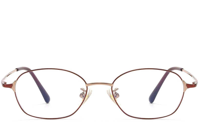 Oval Red Titanium Glasses #BS1913-0094