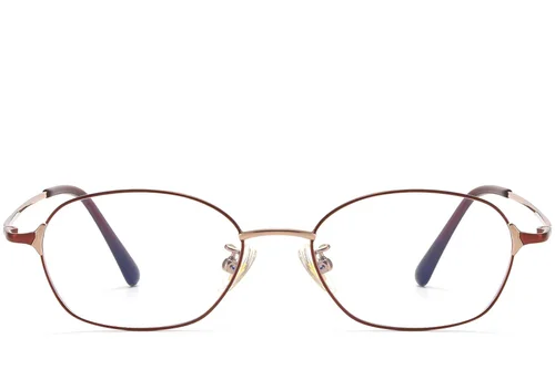 Lunettes ovales en titane rouge #BS1913-0094
