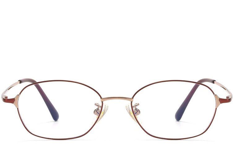 Gafas ovaladas de titanio rojo #BS1913-0094