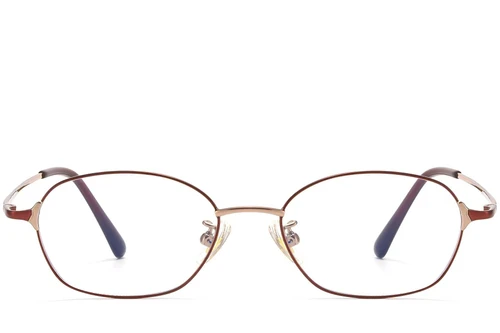 Oval Red Titanium Glasses #BS1913-0094