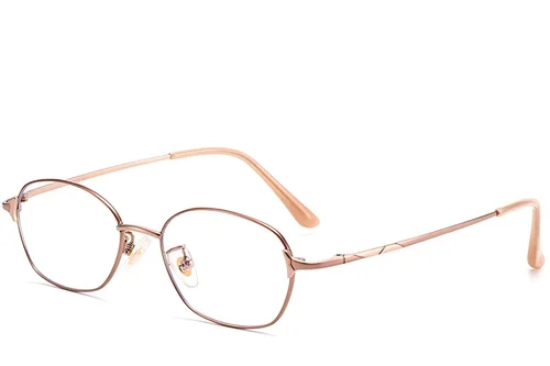 Lunettes ovales en titane rose #BS1913-0095