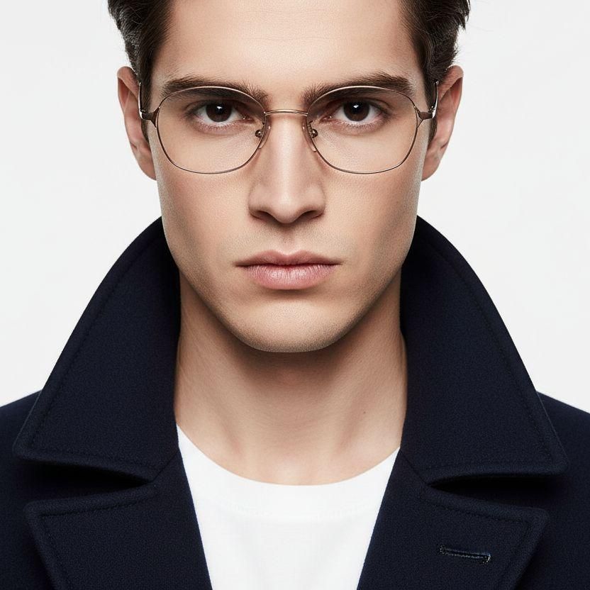 Gafas ovaladas de titanio rosa #BS1913-0095