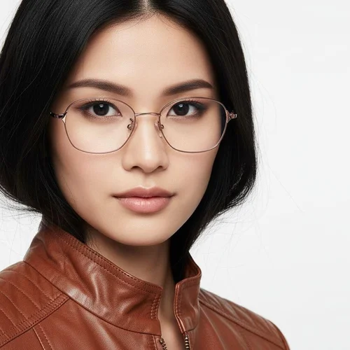 Lunettes ovales en titane rose #BS1913-0095