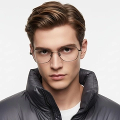 Gafas de titanio gris ovaladas #BS1913-0096