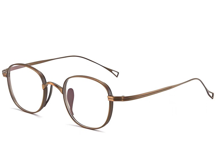 Gafas rectangulares de cobre y titanio #BS1913-0098