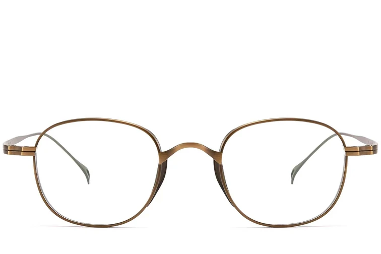 Gafas rectangulares de cobre y titanio #BS1913-0098