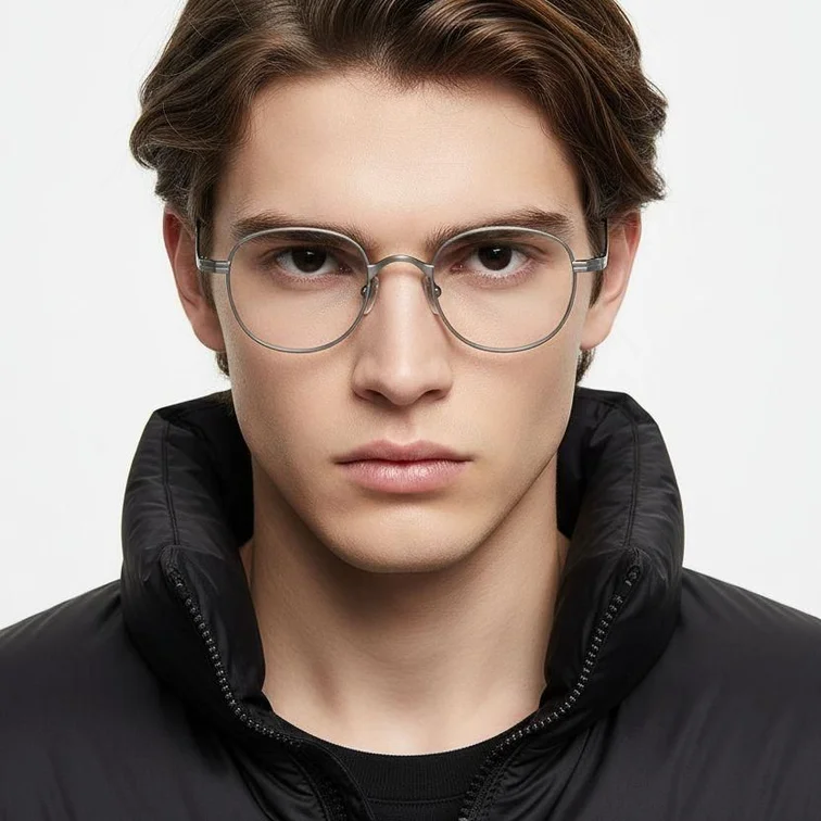 Rectangular Silver Titanium Glasses #BS1913-0099