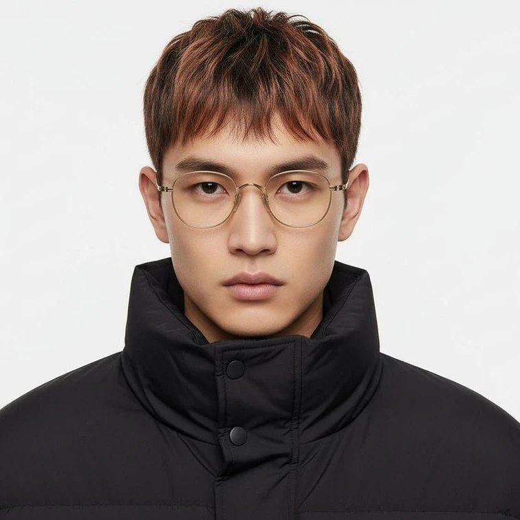 Rectangular Golden Titanium Glasses #BS1913-0100