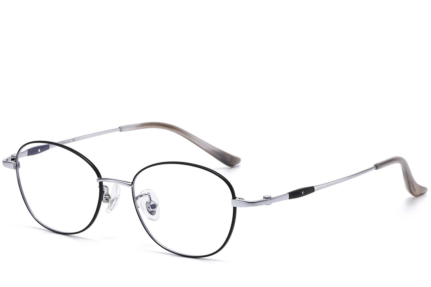 Oval Black Titanium Glasses #BS1913-0101