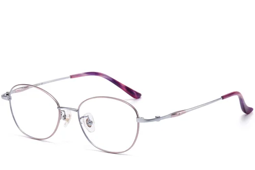 Lunettes ovales violettes en titane #BS1913-0102
