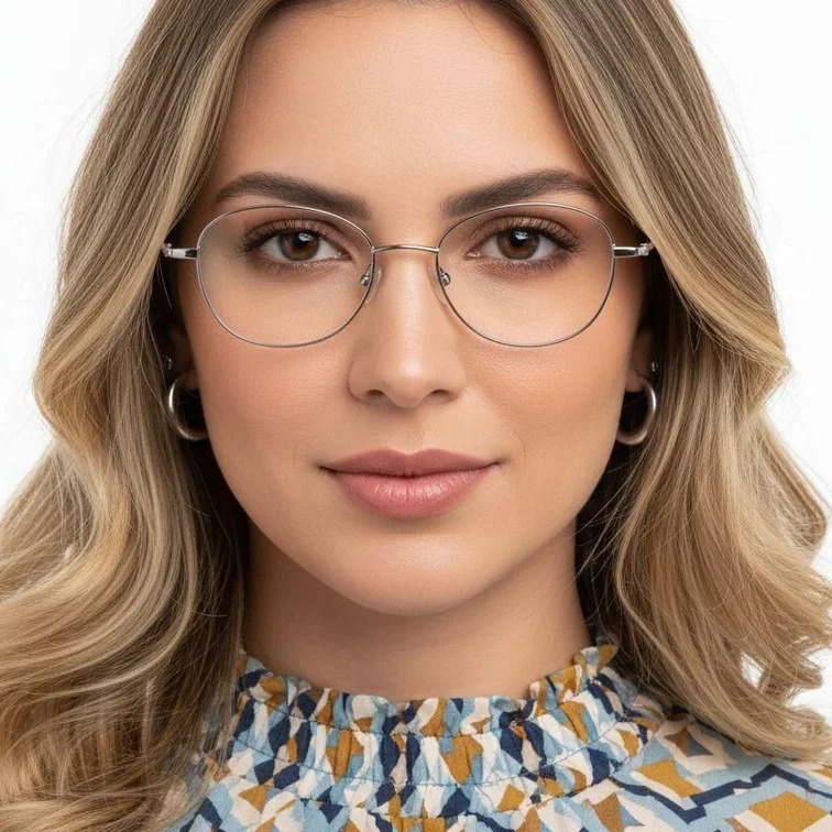 Gafas ovaladas de titanio morado #BS1913-0102