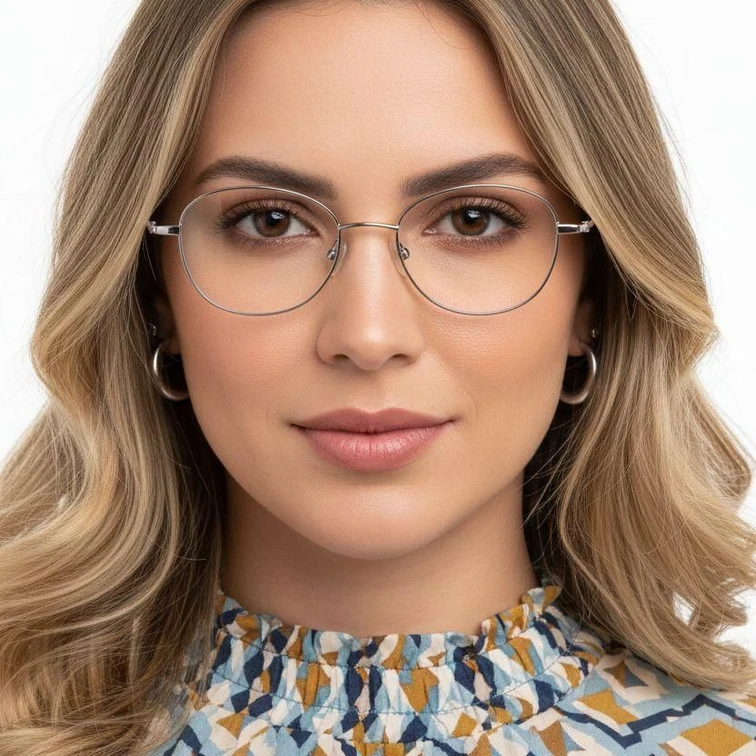 Gafas ovaladas de titanio morado #BS1913-0102