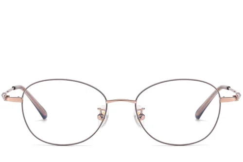 Lunettes ovales en titane gris #BS1913-0104